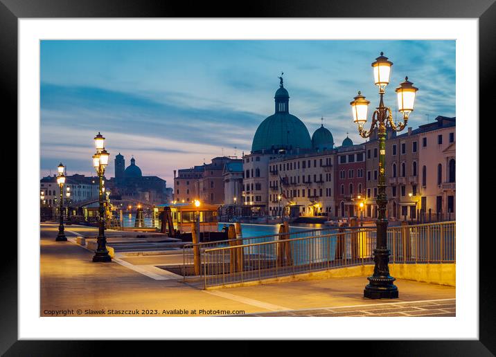 Venice Dawn Framed Mounted Print by Slawek Staszczuk