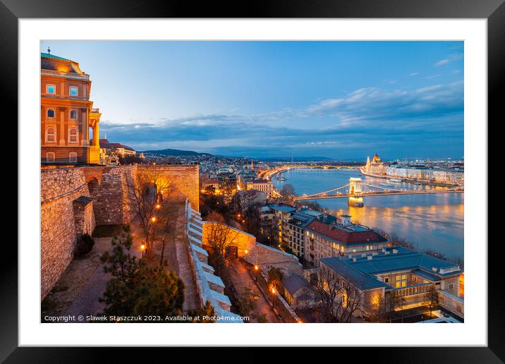 Budapest Panorama Framed Mounted Print by Slawek Staszczuk