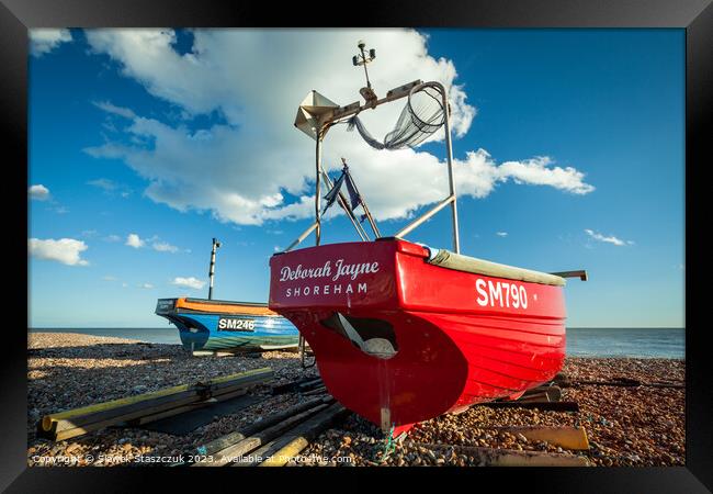 Fishing Boats in Worthing Framed Print by Slawek Staszczuk