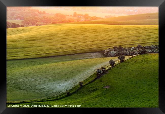 Rolling Sunrise Framed Print by Slawek Staszczuk