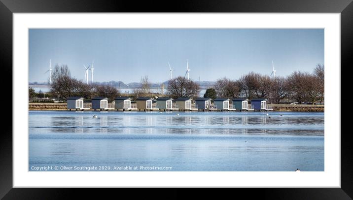 Osea Beach Huts Framed Mounted Print by Oliver Southgate