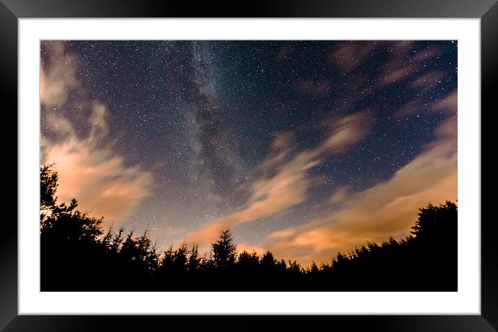 The Milky Way Through Broken Cloud Framed Mounted Print by Kingsley Summers