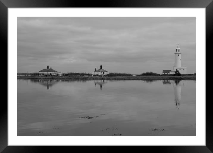 Hurst Point Lighthouse and Cottages in Spring Framed Mounted Print by Rob Evans