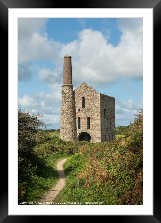 South Wheal Frances Tin Mine, Cornwall Framed Mounted Print by Carol Herbert