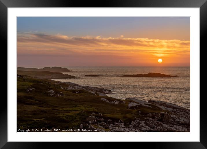 Loch Ewe Sunset Framed Mounted Print by Carol Herbert