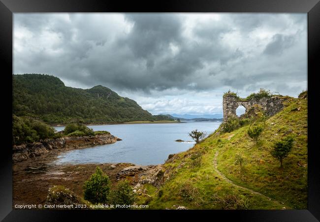 Strome Castle Loch Carron Scotland Framed Print by Carol Herbert