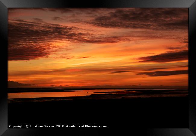 Lytham Sunset Framed Print by Jonathan Sisson