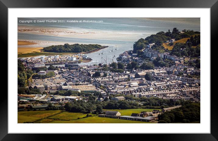 Porthmadog Harbour and Town Framed Mounted Print by David Thurlow