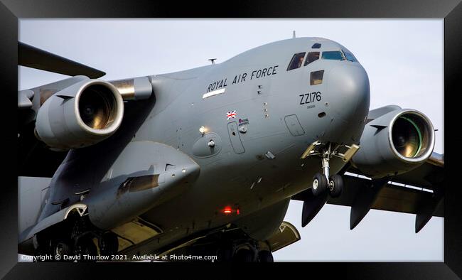 Boeing C-17 Approach Framed Print by David Thurlow
