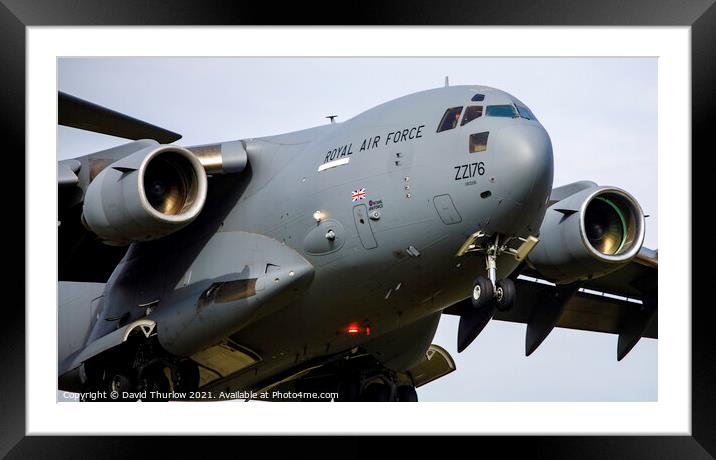 Boeing C-17 Approach Framed Mounted Print by David Thurlow