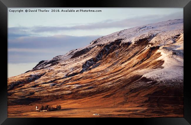 Icelandic Mountain Farm Framed Print by David Thurlow