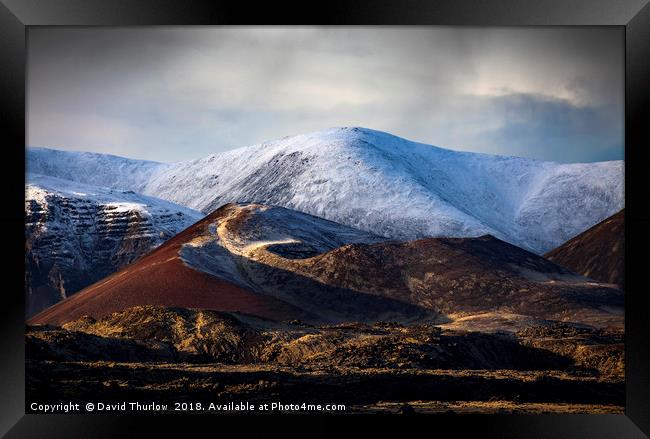 Berserkjahraun Lava Field, Iceland Framed Print by David Thurlow