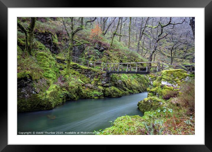 Afon Goedol in Snowdonia Framed Mounted Print by David Thurlow