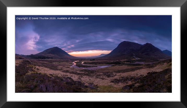Glen Etive Panorama Framed Mounted Print by David Thurlow