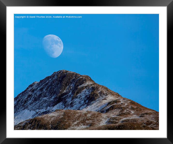 Snowdonia Moonrise Framed Mounted Print by David Thurlow