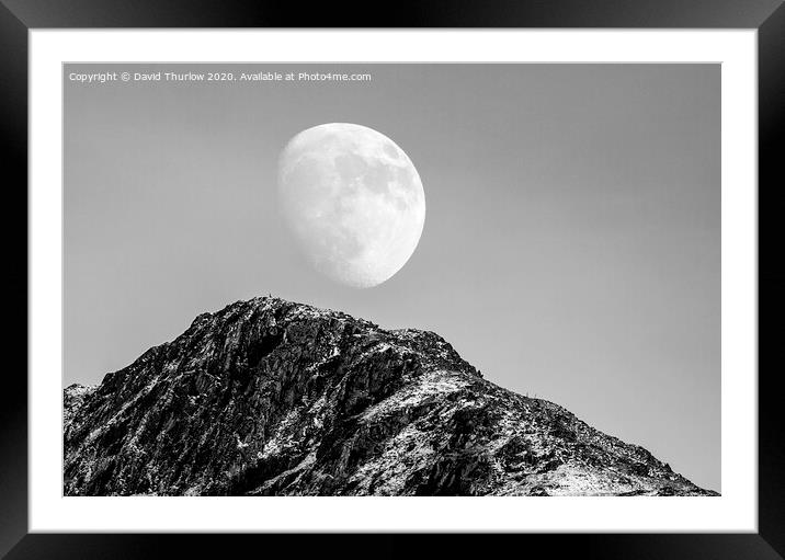 Snowdonia Moonrise Framed Mounted Print by David Thurlow