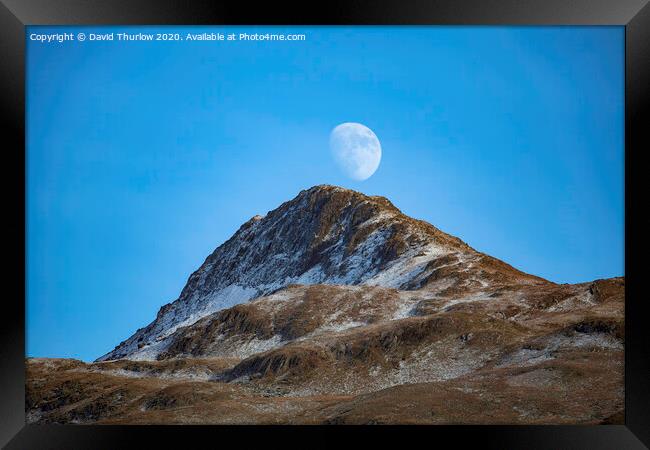 Snowdonia Moonrise Framed Print by David Thurlow
