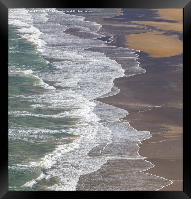 Sea, Surf and Sand Framed Print by David Thurlow