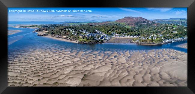 Borth y gest, patterns in the sand. Framed Print by David Thurlow