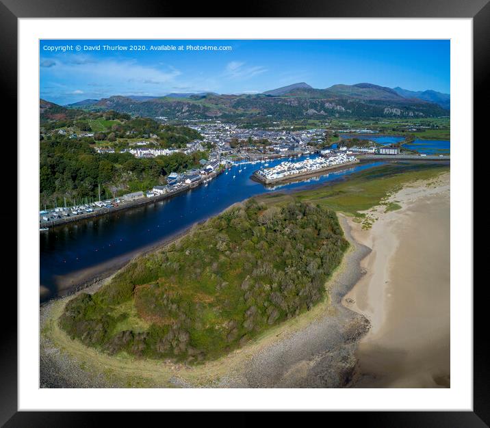 The idyllic harbour town of Porthmadog Framed Mounted Print by David Thurlow