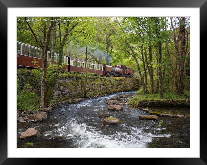 2-6-2+2-6-2T Garratt No138 passes the Afon Gwyrfai river at Plas y Nant on the Welsh Highland Railway Framed Mounted Print by David Thurlow