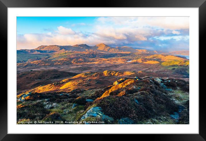 Coniston Fells from Beacon Fell Framed Mounted Print by Jon Sparks