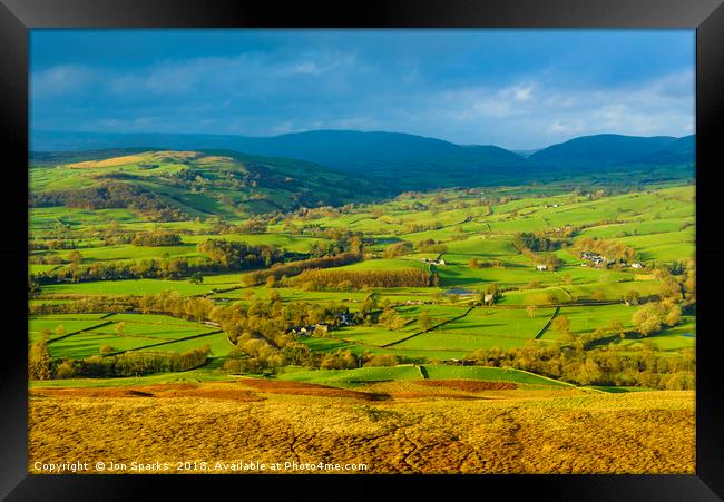 The Lune valley from Holme Knott. Framed Print by Jon Sparks