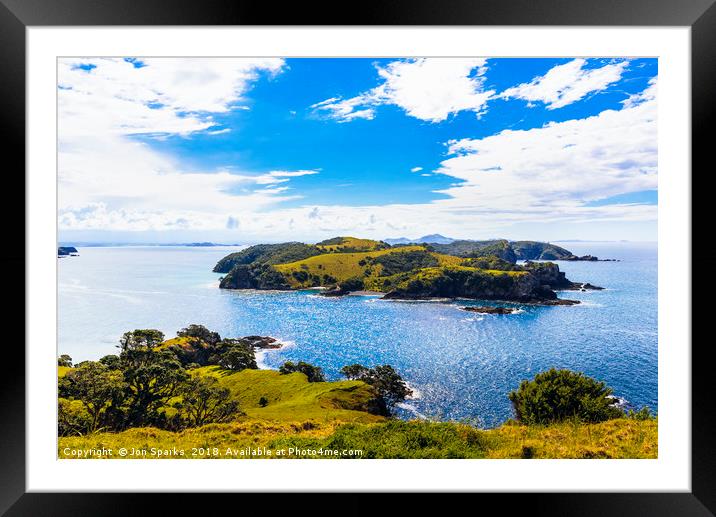 Bay of Islands view Framed Mounted Print by Jon Sparks