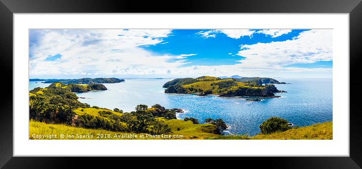 Bay of Islands panorama Framed Mounted Print by Jon Sparks