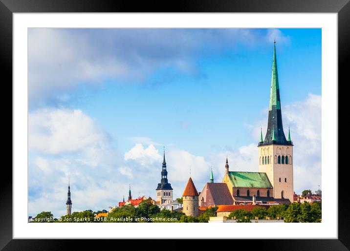 Old Town Tallinn skyline Framed Mounted Print by Jon Sparks