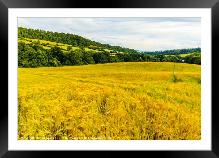 Field on Wenlock Edge Framed Mounted Print by Jon Sparks