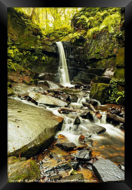 Waterfall in Fairy Glen Framed Print by Jon Sparks