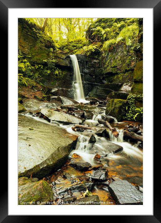 Waterfall in Fairy Glen Framed Mounted Print by Jon Sparks