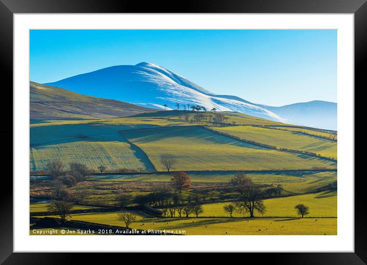 Snow on Skiddaw Framed Mounted Print by Jon Sparks