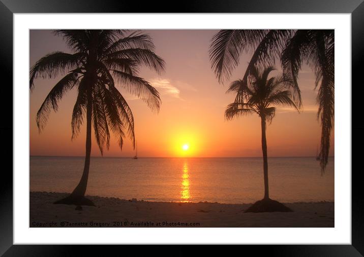 Cuban Sunset Framed Mounted Print by Jannette Gregory