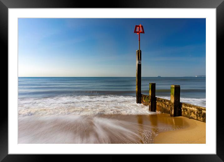 The Groynes at Boscombe  Framed Mounted Print by Anthony Hart