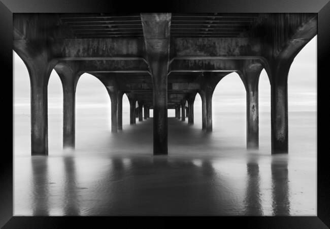 Under the pier at Boscombe Beach Framed Print by Anthony Hart