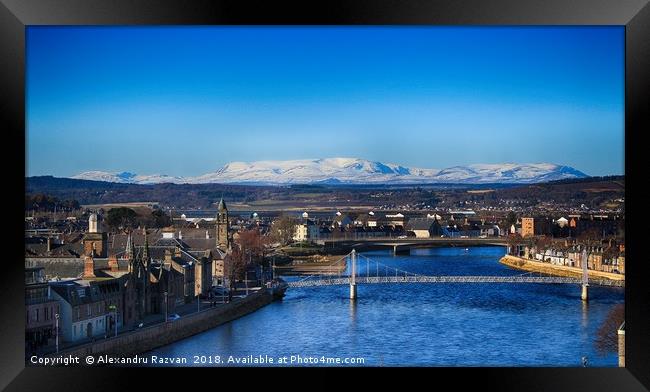 Spectacular cityscape in Inverness Framed Print by Alexandru Razvan