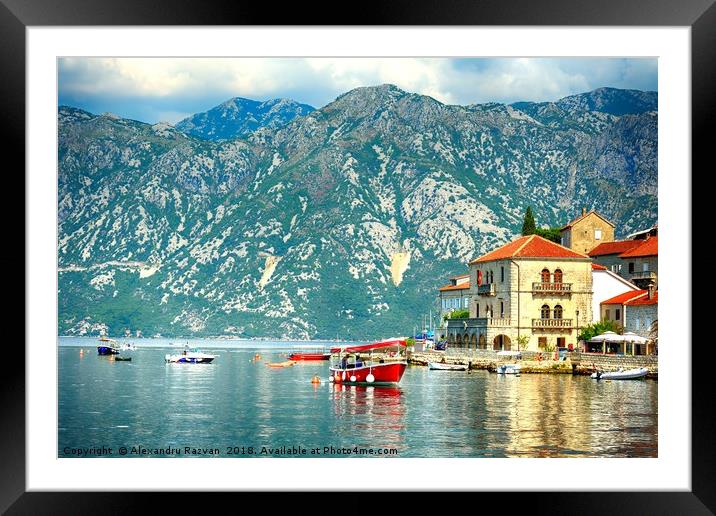 Perast city, Montenegro Framed Mounted Print by Alexandru Razvan