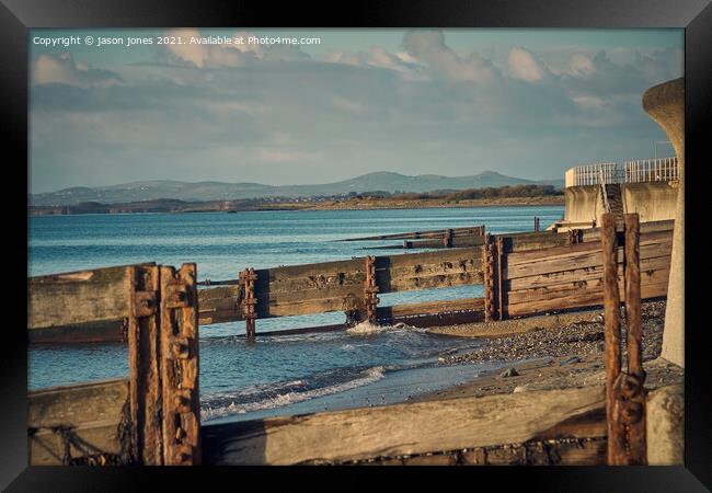 Criccieth Beach Framed Print by jason jones