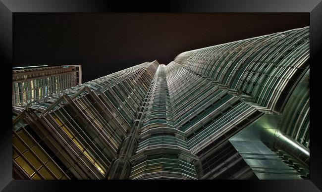 Looking up at the Petronas Towers                  Framed Print by jason jones