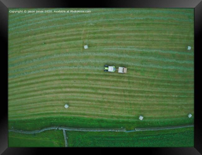 Baling hay Framed Print by jason jones