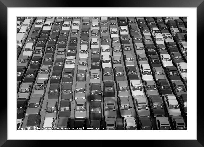 Endless Lines of Exported Cars Framed Mounted Print by Ben Delves