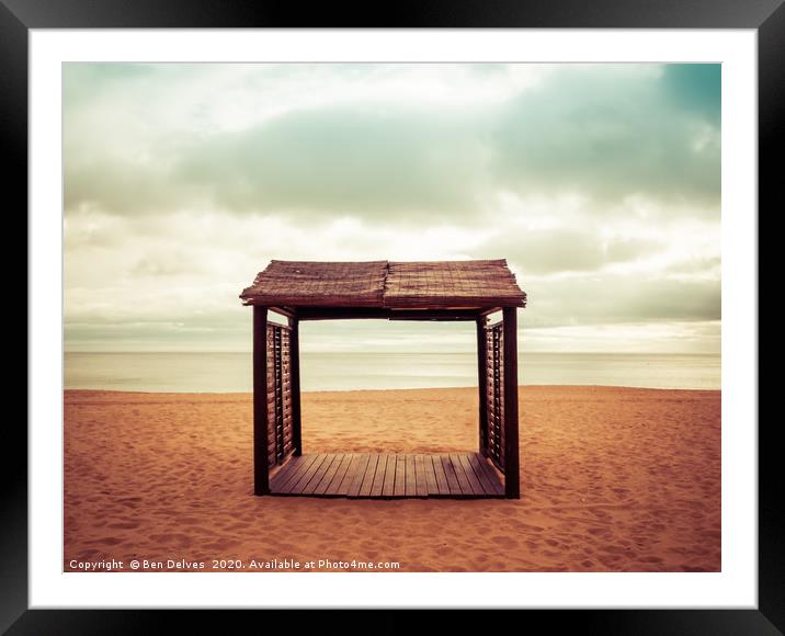 Beach hut Framed Mounted Print by Ben Delves