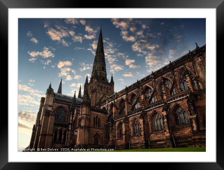 Majestic Lichfield Cathedral Amidst an Enchanting  Framed Mounted Print by Ben Delves