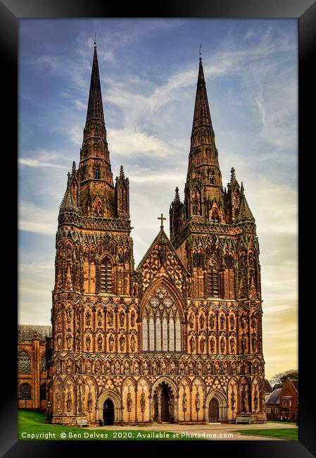 Heavenly Lichfield Cathedral Framed Print by Ben Delves