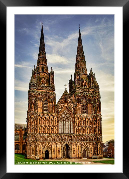 Heavenly Lichfield Cathedral Framed Mounted Print by Ben Delves