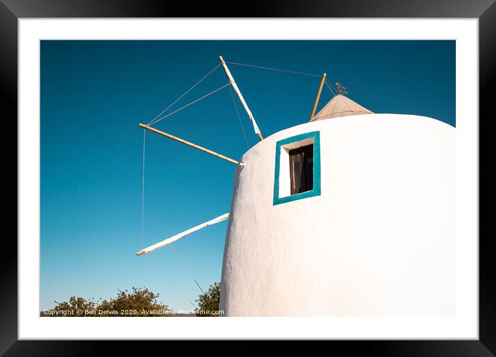 Portuguese windmill in summer Framed Mounted Print by Ben Delves
