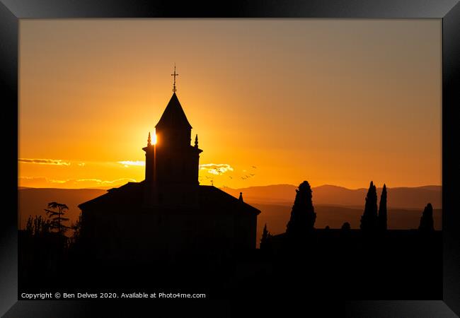 Majestic City Sunset Framed Print by Ben Delves