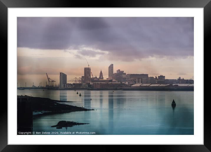 Liverpool Skyline Framed Mounted Print by Ben Delves